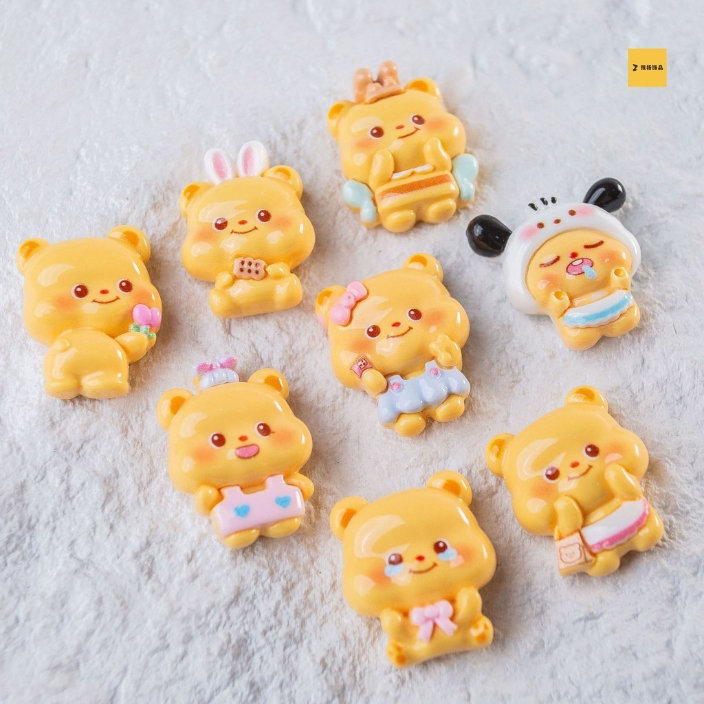 [3 @] อุปกรณ์เรซิ่นสัตว์น่ารักทําเองครีมกาวอุปกรณ์เครื่องประดับกิ๊บหัวเชือกเคสโทรศัพท์ถ้วยน้ําสติกเกอร์หัวเข็มขัดรองเท้ารูอุปกรณ์ซคิว