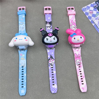 นาฬิกาข้อมืออิเล็กทรอนิกส์ ลายการ์ตูน kuromi melody Cinnamoroll Ultraman แบบเรืองแสง เหมาะกับของขวัญ สําหรับเด็กอนุบาล