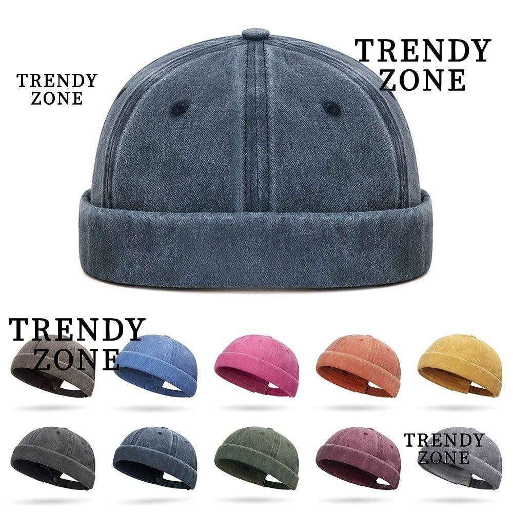 Trendyzone หมวกฮิปฮอป, หมวกบีนนี่ สีพื้น ปีกกว้าง, หมวกแฟชั่น ผ้าฝ้าย ปรับได้ ฮิปฮอป ภูมิทัศน์ หมวกผู้ชาย