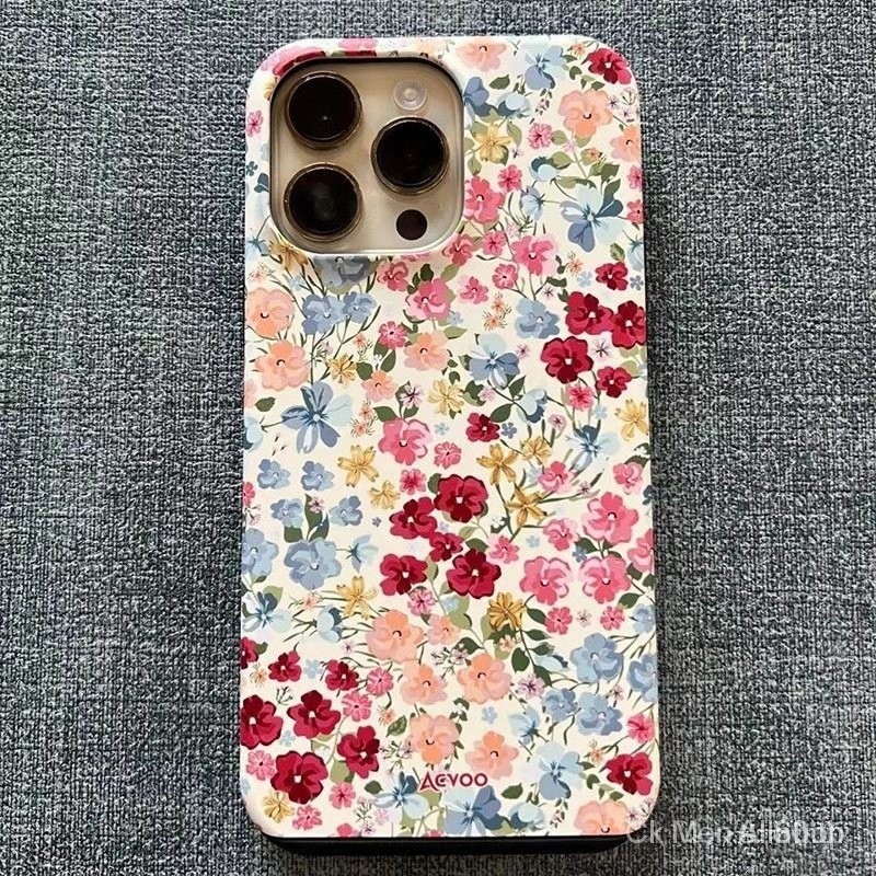 ลายดอกไม ้ กันกระแทกเคสโทรศัพท ์ แข ็ งสําหรับiPhone 7 8 plus x xs XR xsmax 11 12 13 14 15 Pro Max mini