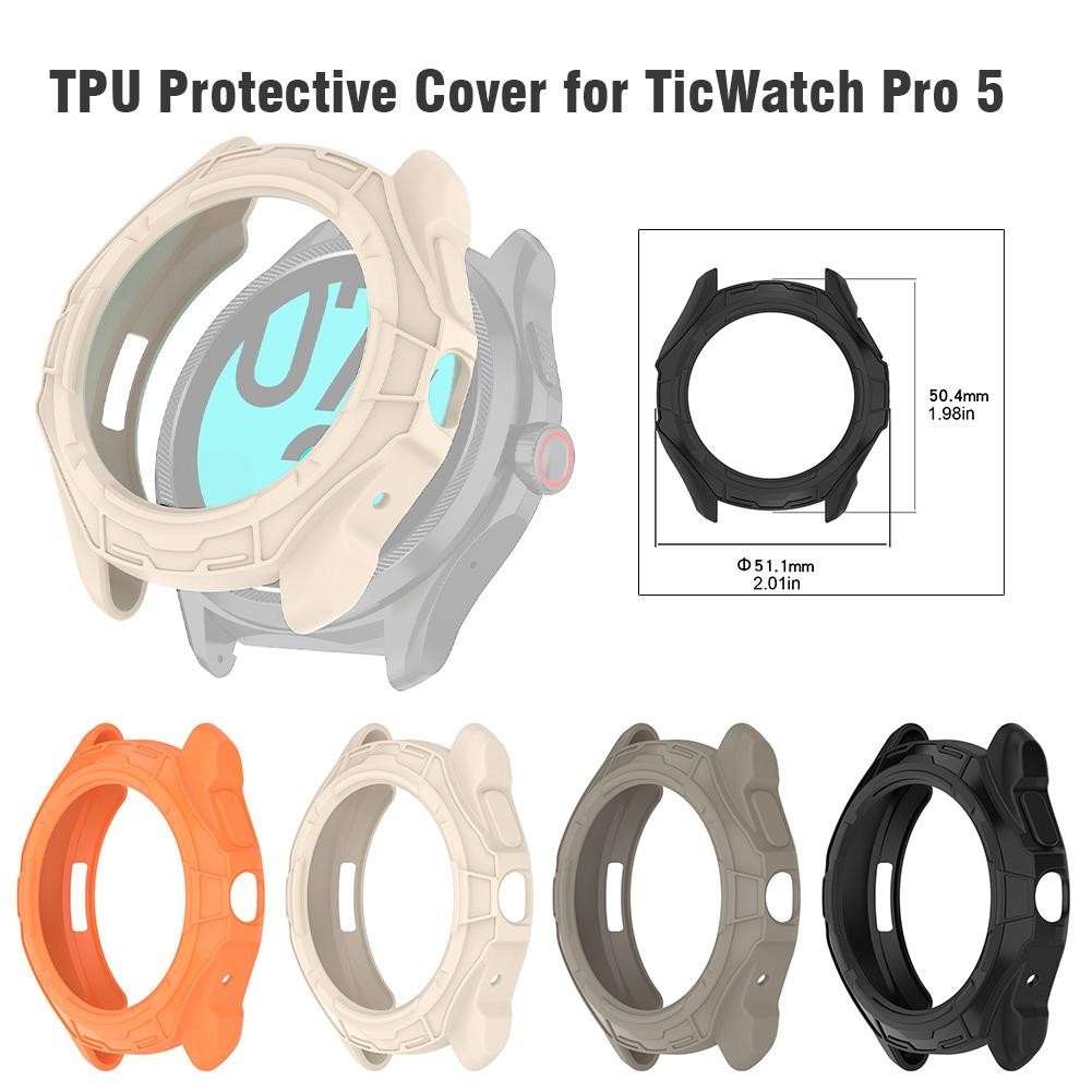TicWatch Pro5 ซิลิโคน TPU Soft Shell กรอบกันชนนาฬิกาสําหรับ TicWatch Pro 5 Anti Scratch กันกระแทกสมา