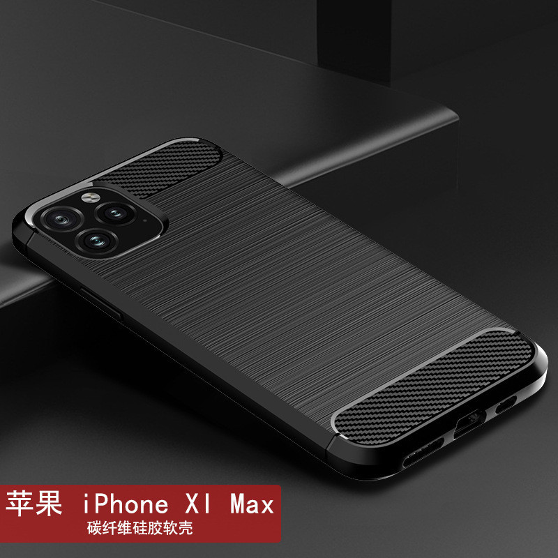 เหมาะสําหรับ iPhone11Pro Max เคสโทรศัพท ์ Apple 11Pro Max เคสป ้ องกันรูปแบบแปรงเคสกันกระแทก