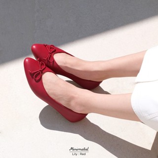 𝐌𝐈𝐍𝐈𝐌𝐀𝐋𝐈𝐒𝐓 รองเท้าหนังแท้ รุ่น Lily (Red) มีซัพพอร์ต พื้นไม่…