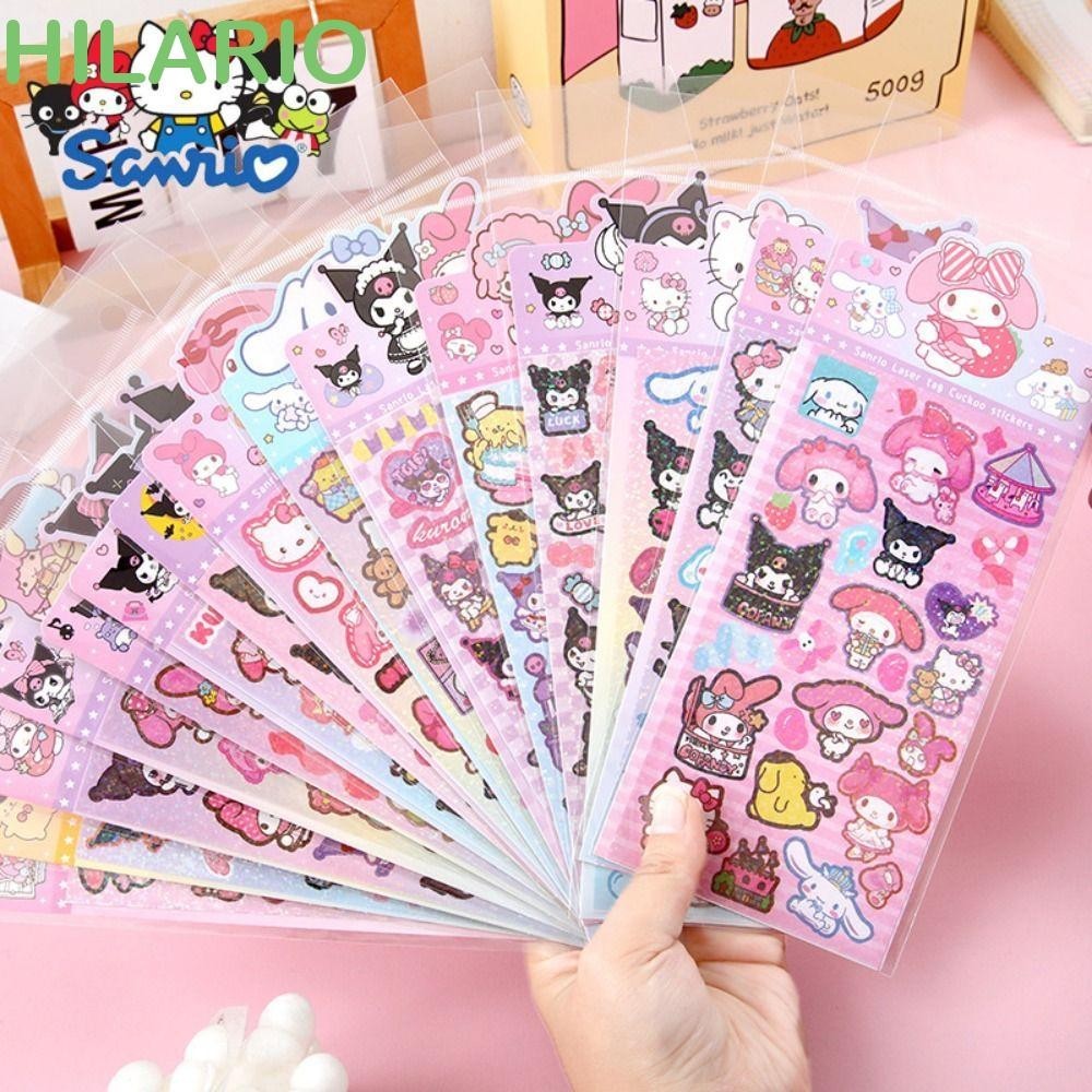 Hilario Kuromi Guka สติกเกอร์,ของเล่นทํามือ CartoonKuromi Guka Cinnamoroll สติกเกอร์, Creative Melody น่ารักตลก Kawaii Kuromi สติกเกอร์โน้ตบุ๊คตกแต่ง