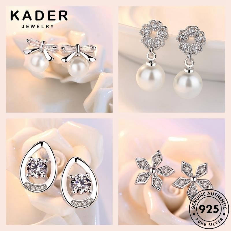 KADER JEWELRY แท้ เงิน แฟชั่น ห่วง ต่างหู ตุ้มหู 925 ผู้หญิง เพชร M140 ราคา ถูกที่สุด ดีลบีเคเค