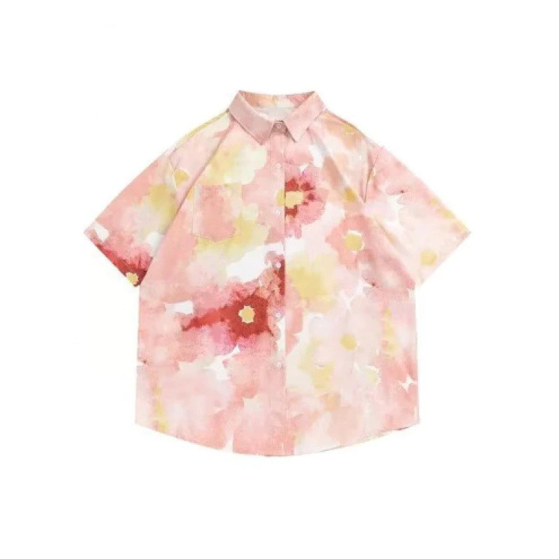 เสื้อเชิ้ตผู้ชายลายดอกไม้ สไตล์ฮาวาย วินเทจ แขนสั้น thumbnail 3