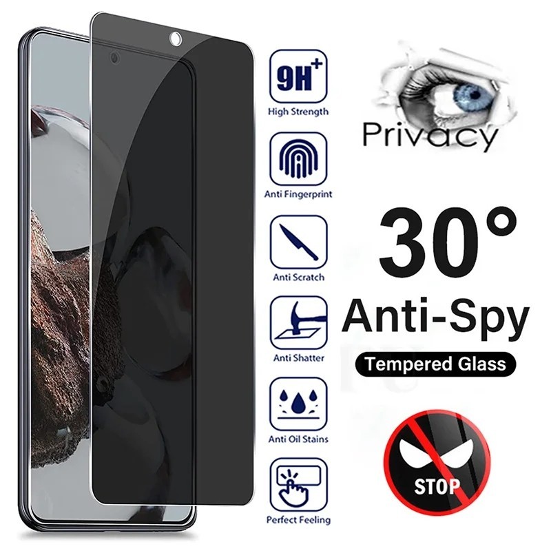 ความเป็นส่วนตัวกระจกนิรภัยป้องกันหน้าจอ Anti-Spy สําหรับ OPPO A77S A16S A54S A55S A57E A57 A57S A57E