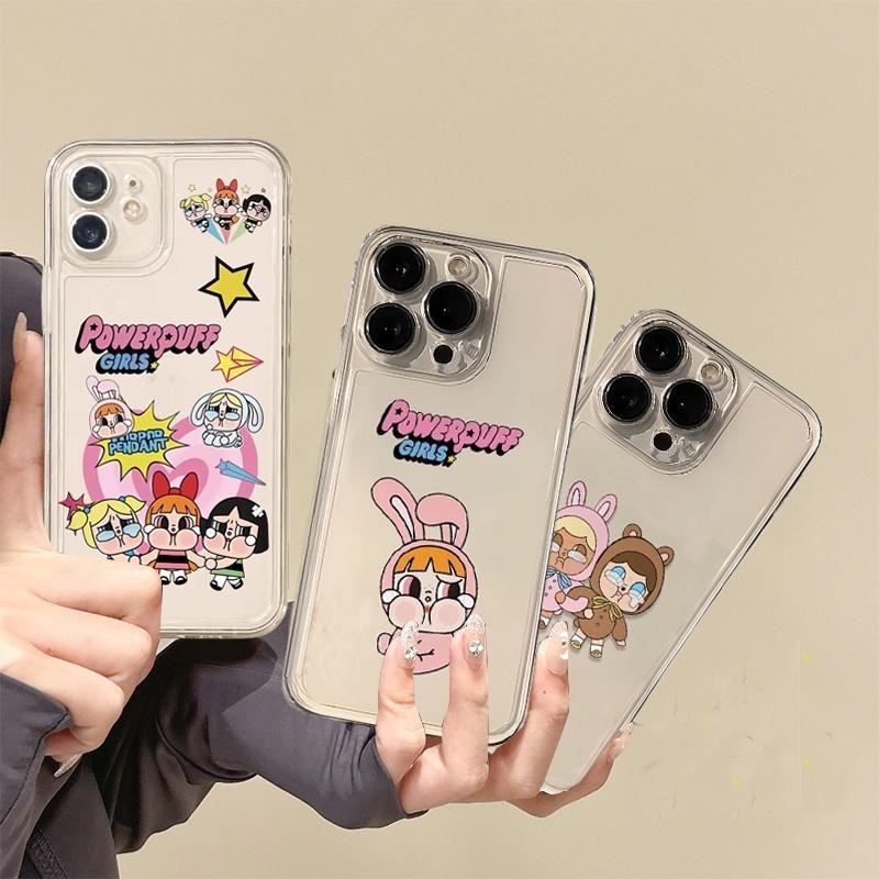 Powerpuff Girls Crybaby สําหรับ IPhone 15 14 13 Mini 11 12 14 Pro Max X XS Max XR 6 6S 7 8 Plus SE POP MART นุ่มใสน่ารักการ์ตูนแนวโน้มยี่ห้อเคสโทรศัพท์