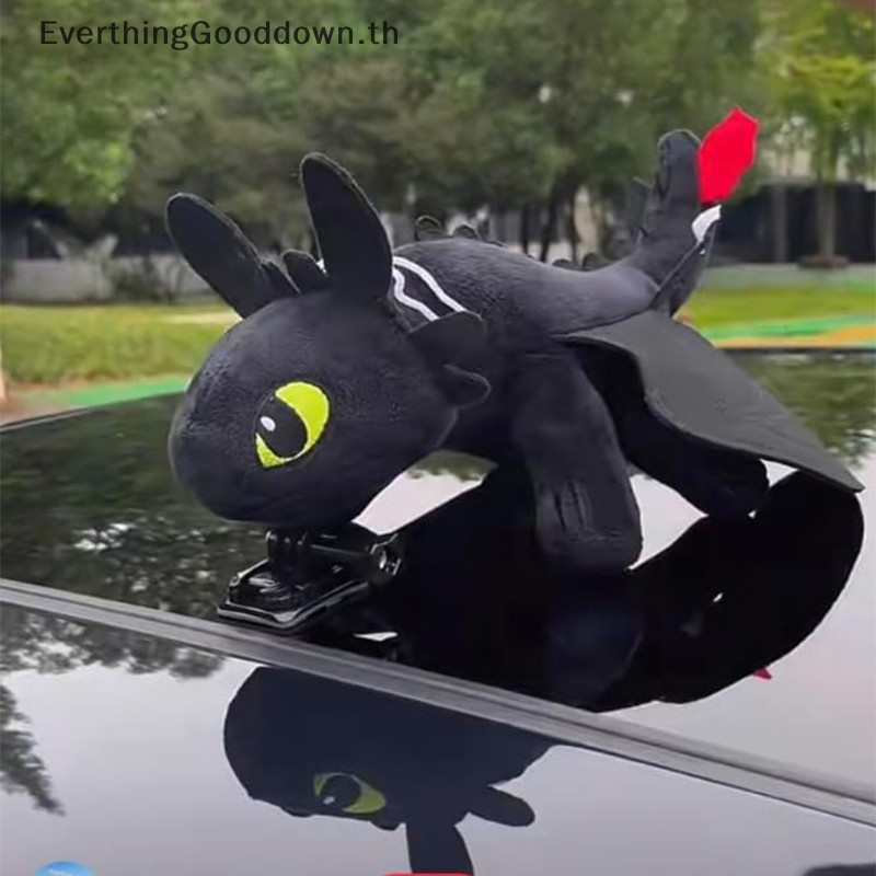 Ever Dragon Car Accessory Toothless Little Dragon Doll Helmet Car Motorcycle Roof Sunroof Decorative Dragon Toothless Night Fury รถตกแต่งภายในเครื่องประดับตุ๊กตา TH
