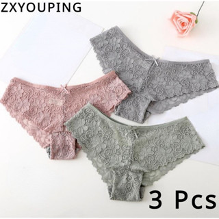 Zxyouuping 1/3pcs กางเกงลูกไม ้ สําหรับผู ้ หญิงกางเกงไม ่ ม…