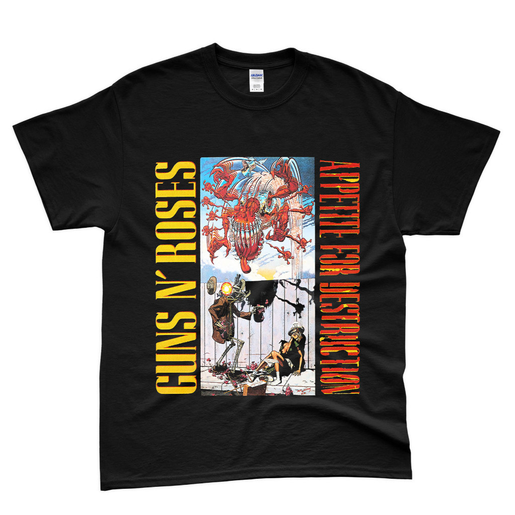 Guns N ROSES APPETITE สําหรับ DESTRUCTION 2 Tshirt / Baju Microfiber Jersi / Vintage Band T-shirt / 