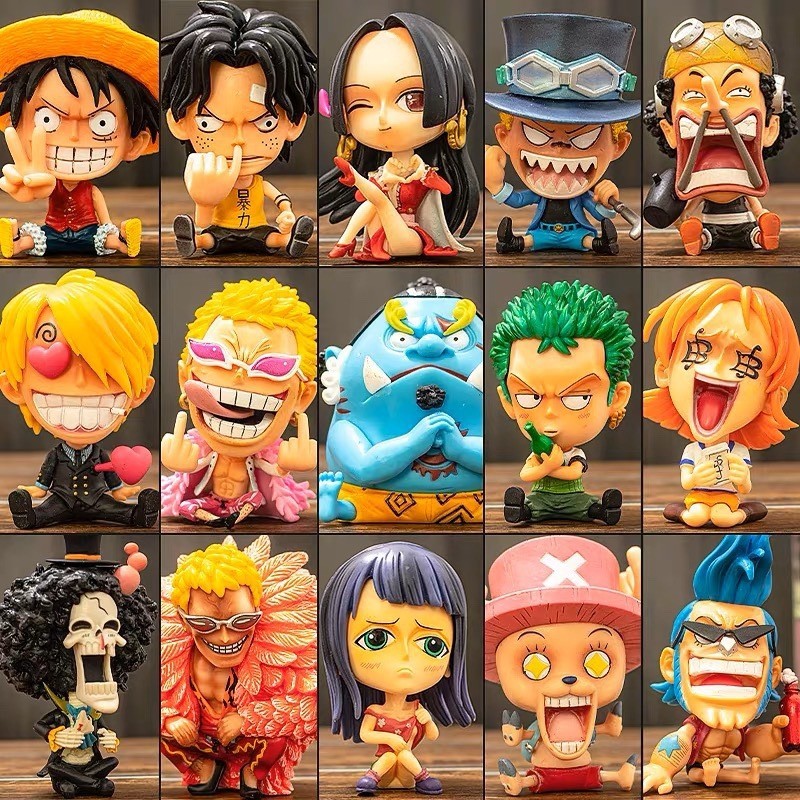 ตุ๊กตาฟิกเกอร์ One Piece Luffy Zoro Sanji Solon Ace Nami Roronoa Chopper Usopp BROOK ของเล่นสําหรับเด็ก