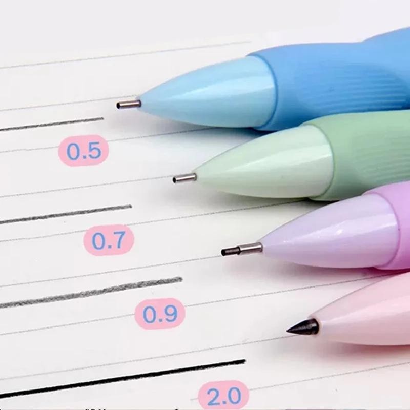 4 ชิ ้ นชุดดินสอกด 0.5/0.7/0.9/2.0 มม.ตะกั ่ ว 2B โรงเรียนศิลปะการเขียนสบาย Grip อุปกรณ ์ ดินสออัตโนมัติเครื ่ องเขียน