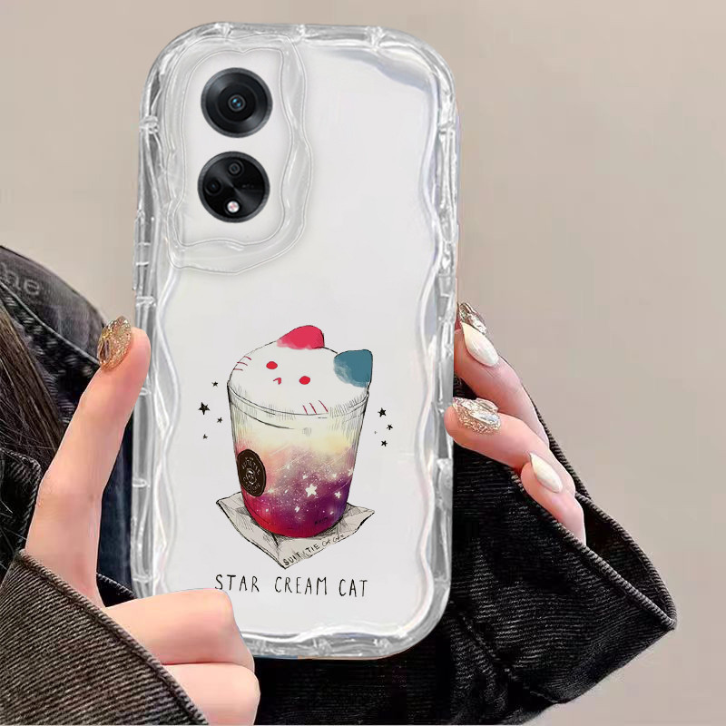 เคส OPPO A60 A77S A53 A31 A16 A16K 4G โปร่งใสกันกระแทกป้องกันกล้อง Soft Wave Edge เคสโทรศัพท์ฝาครอบ