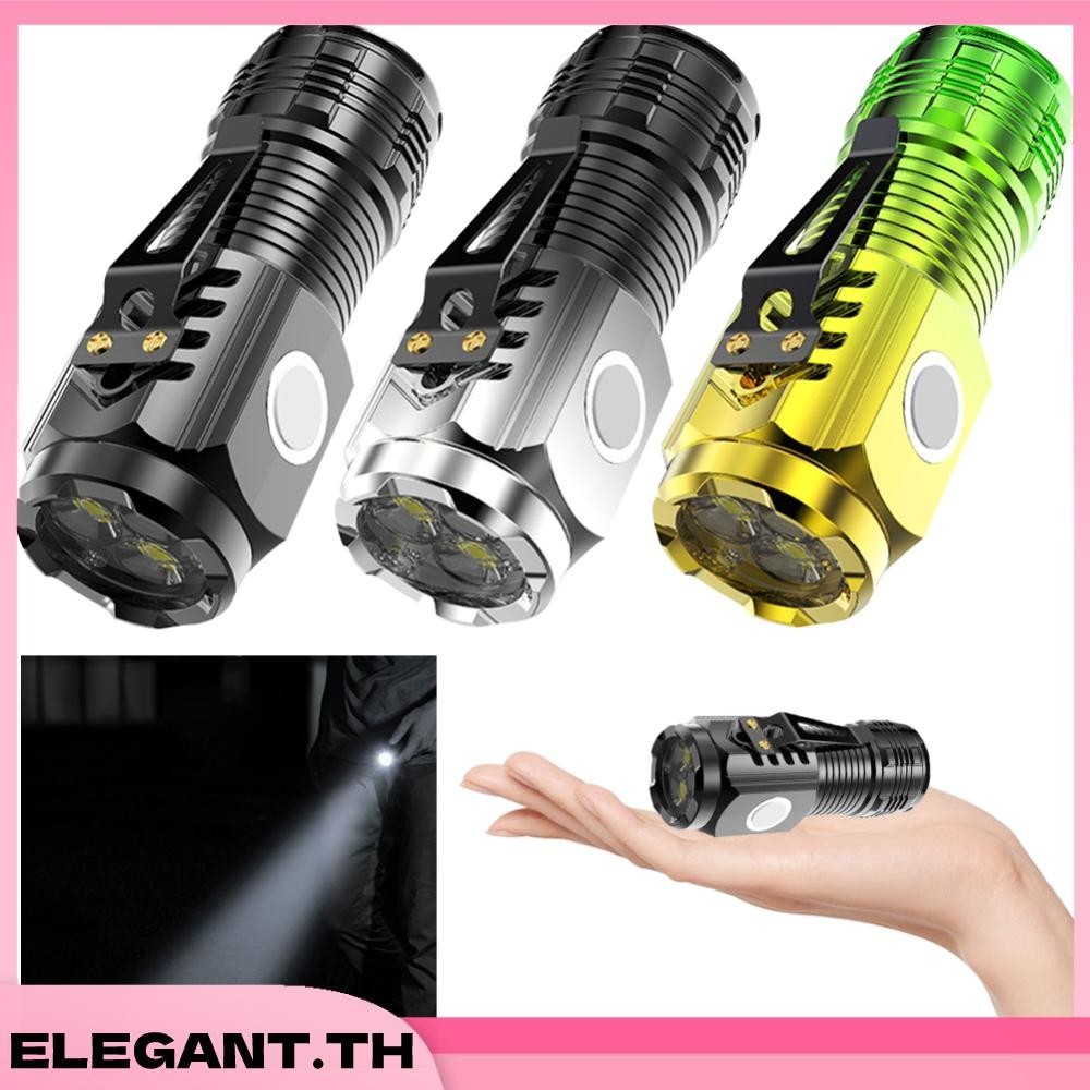 Magnetic Mini LED ไฟฉาย USB ชาร ์ จสําหรับ EDC Camping Hiking ฉุกเฉิน