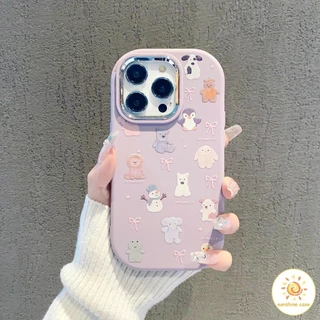 เคสโทรศัพท์มือถือลายการ์ตูนสัตว์น่ารัก ไอโฟน11 For iPhone11 12 13 14 15Pro MAX X XS 6 7 8Plus SE2020เคสโทรศัพท์