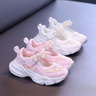 หญิงตาข่ายกลวงออกรองเท้าเทนนิส2024ฤดูร้อนใหม่เด็กสีทึบมุกรอง…