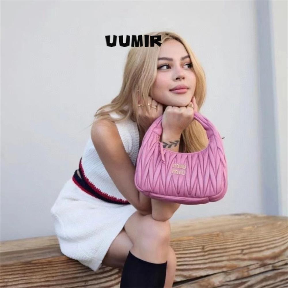 UUMIR   Underarm Bag, Sweet Miu Classic Handbag, Lady Purse Bags Sheepskin Pleat Elegant Korean Shouder Bag