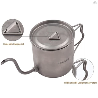 【จัดส่งรวดเร็ว】LIXADA 400ml Pour Over Kettle Gooseneck Coffee Kettle Ti Folding Handle Water Kettle พร้อมฝาปิด