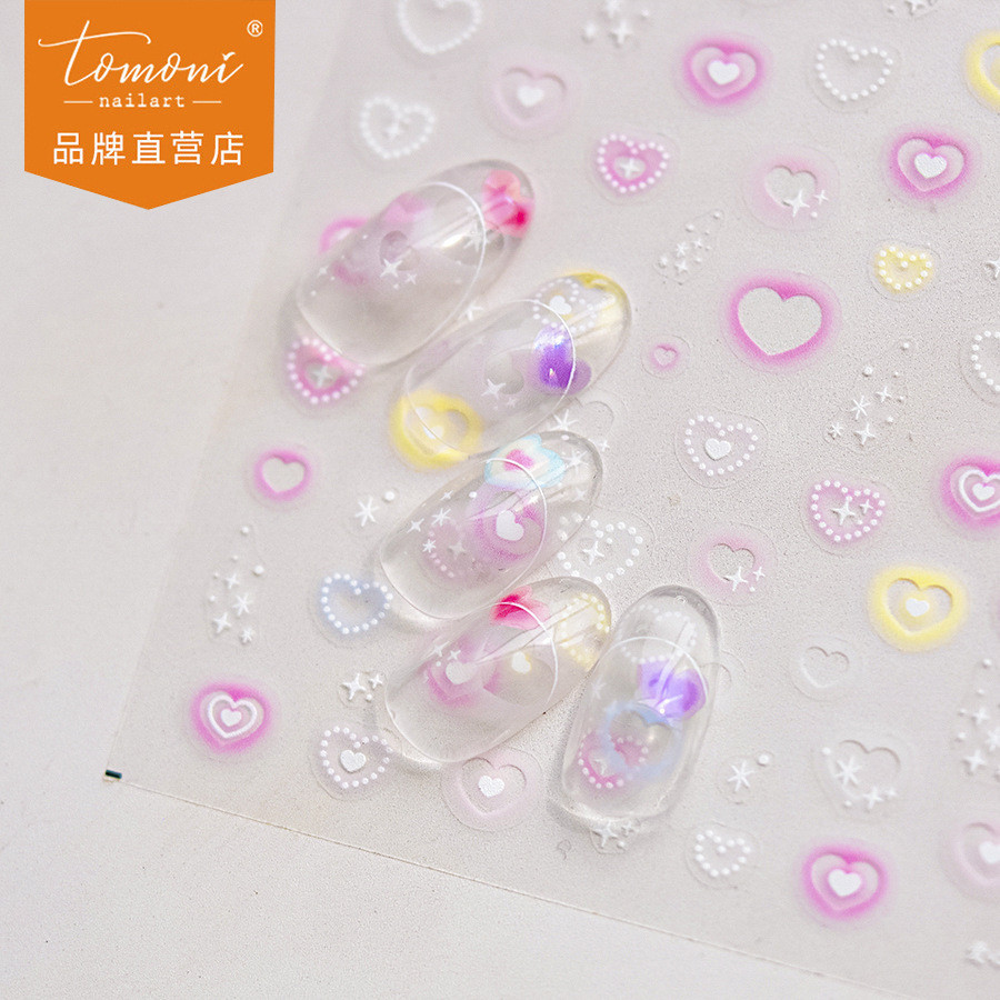 [Meow.Sensei] Tomoni Thin Tough สติ๊กเกอร์ติดเล็บสติ๊กเกอร์ติดเล็บ Retro ขายดีโรงงานขายส่งญี่ปุ่น Love Sparkling สติกเกอร์ 3903