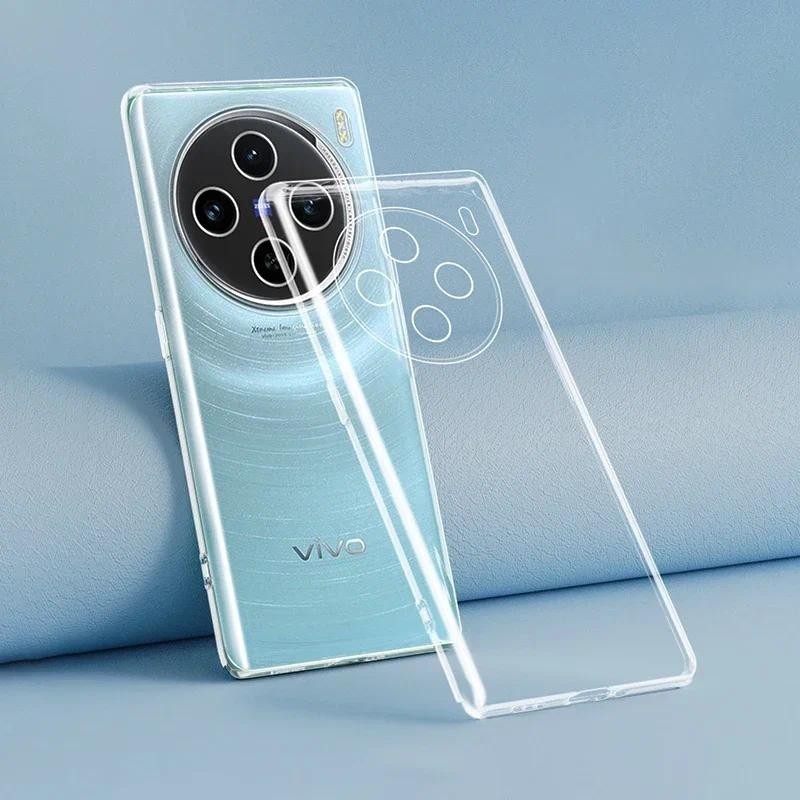 ป้องกันซิลิโคนเคสโทรศัพท์ใสสําหรับ Vivo X100S Pro X100Pro X100S 5G X100 Ultra Soft โปร่งใสบางปกหลังสําหรับ Vivo X100 X90S X80 Lite X70 X60 X50