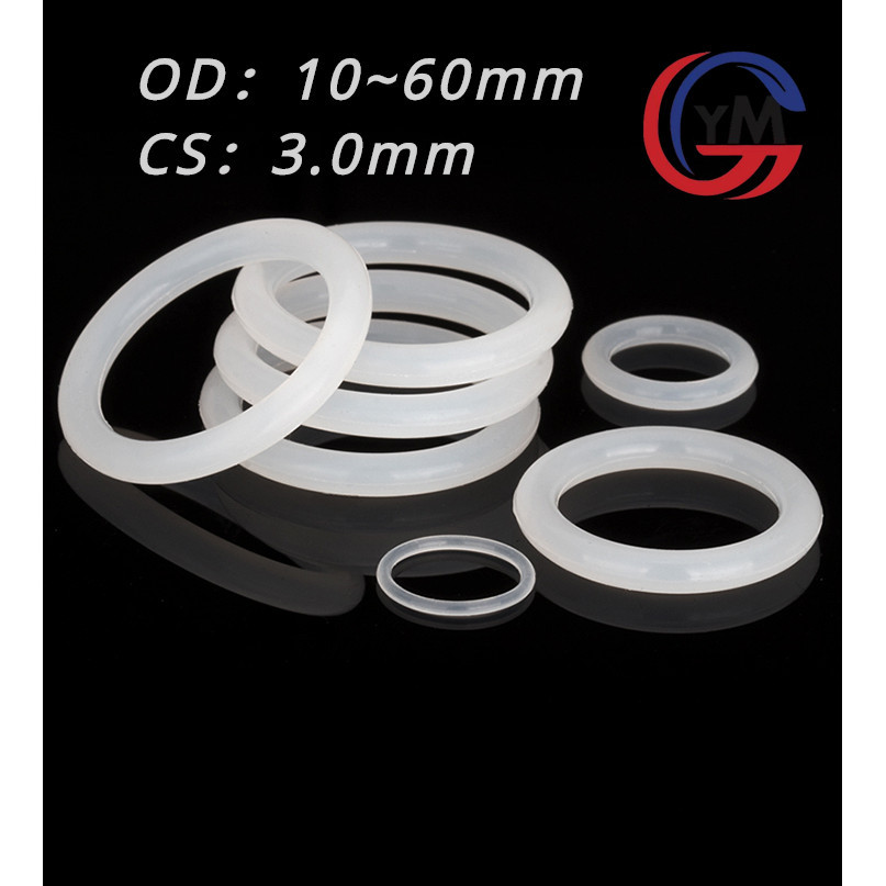 [YMH1] Vmq ORing O-ring แหวนยางซิลิโคน โอริง ปะเก็นแหวนซีล สีขาว แบบเปลี่ยน(CS3.0mm * OD10 ~60mm)