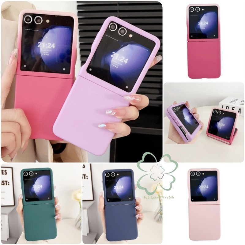 เคสโทรศัพท์มือถือ PC แบบแข็ง บางพิเศษ ขนาดใหญ่ เป็นมิตรกับผิวหนัง สีพื้น สําหรับ Samsung Galaxy Z Flip 5 – โปรปัง