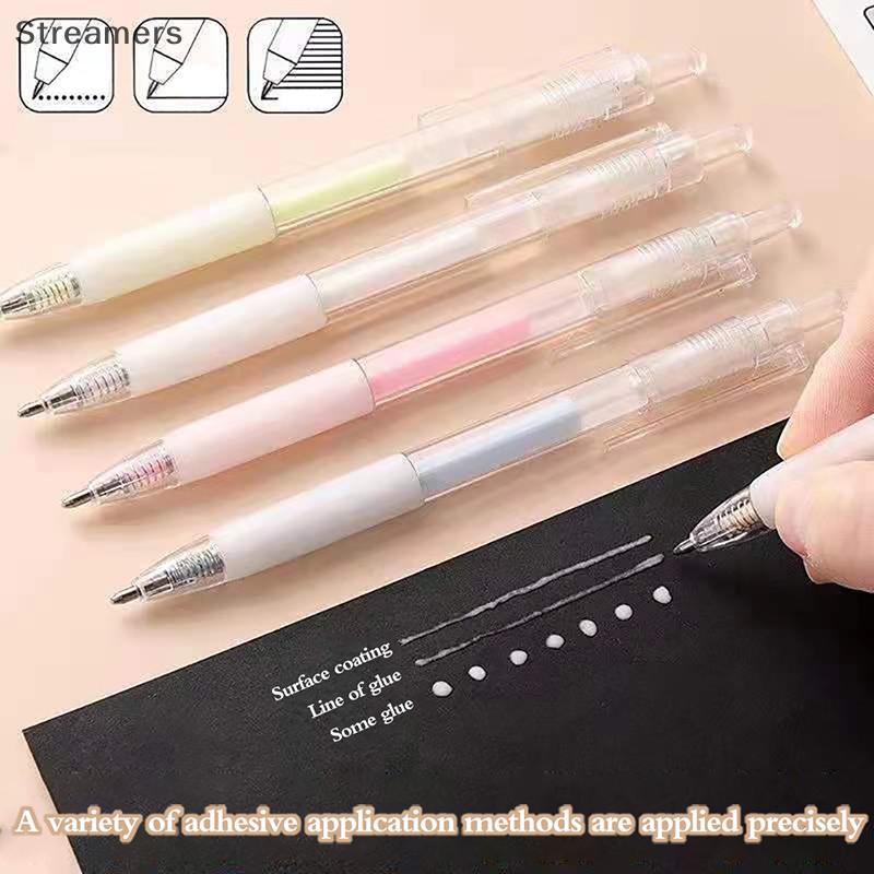 {Streamers } Solid กาว Stick ปากกากดปากกา Scrapbook Quick Dry กาวปากกาความหนืดสูง Solid กาว Sticks Handmade เครื ่ องเขียนอุปกรณ ์ ปากกาใหม ่