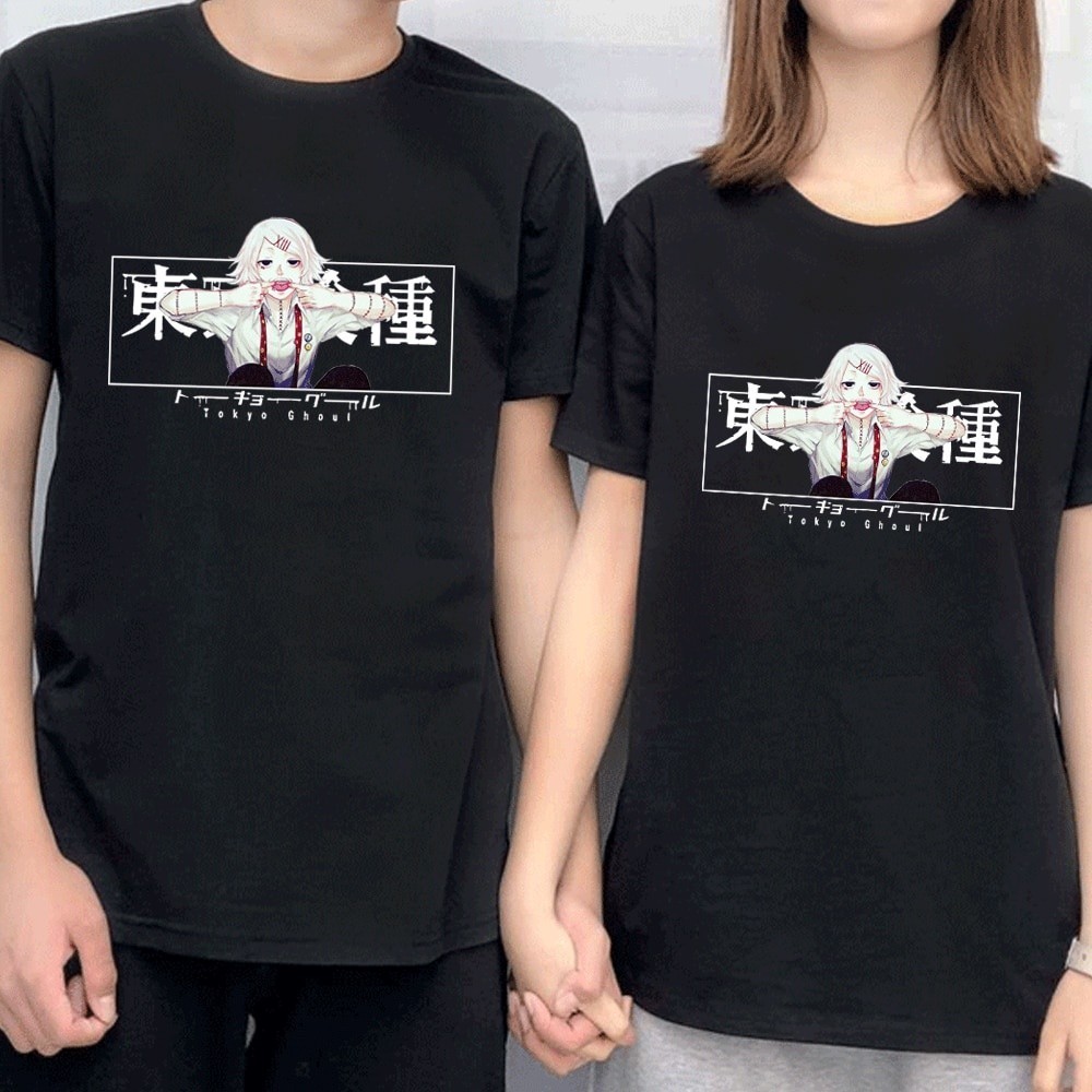 (🔥พิมพ์ลาย🔥)แขนสั้น พิมพ์ลายอนิเมะ Juuzou Suzuya Tokyo Ghoul แฟชั่นฤดูร้อน สไตล์ญี่ปุ่น สําหรับผู้ชา