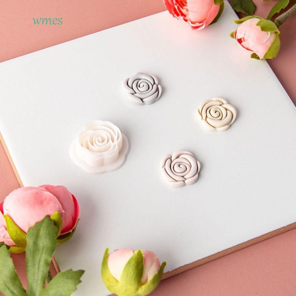 Wmes1 เครื่องประดับทําแม่พิมพ์,เครื่องปั้นดินเผานุ่มนูนแม่พิมพ์ดินโพลิเมอร์ตัดแม่พิมพ์, ทําเอง ดอกกุหลาบรูป3ง ดอกไม้แฮนด์เมดตัดตายเครื่องประดับทํา