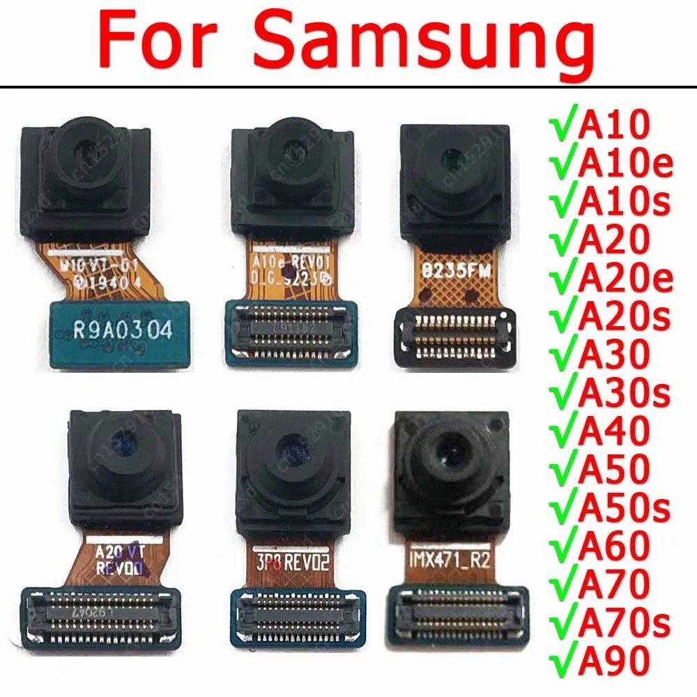 กล้องด้านหน้าสําหรับ Samsung Galaxy A10 A10e A10s A20 A20e A20s A30 A30s A40 A50 A50s A60 A70 A70s ด้านหน้า Selfie กล้องโมดูล