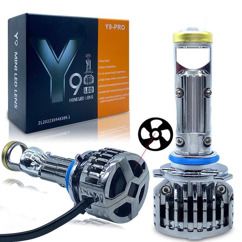 2 ชิ้น Y9Pro H7 Mini โปรเจคเตอร์ไฟหน้าเลนส์ H8 H11 9005 HB3 9006 HB4 LED รถโคมไฟ Automobles หลอดไฟ 7