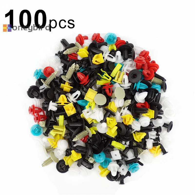 Honeybird 100 ชิ้น/เซ็ต Universal ผสมรถต่างๆพลาสติก Rivet Fastener ประตู Push Pin Auto Nice