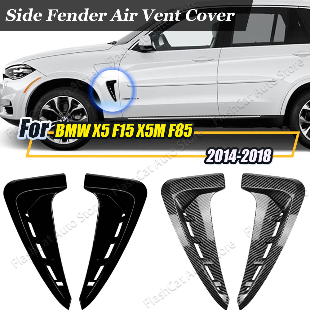 X5 รถด้านหน้าด้านข้าง Fender Wing Air Vent ฝาครอบ Shark Gills สติกเกอร์ Trim Body Kit การปรับแต่งภายนอกสําหรับ BMW F15 2014-2018 M กีฬา