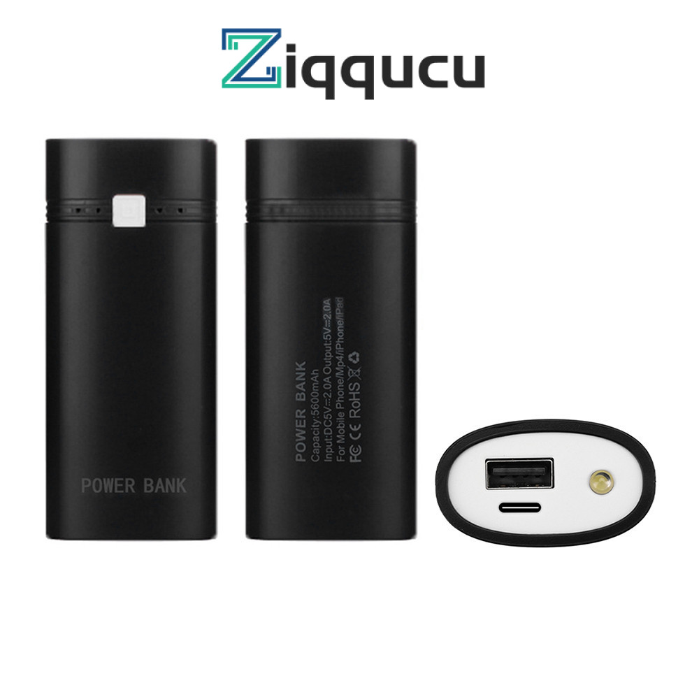 Ziqqucu อัพเกรด TYPE-C พอร์ต 2 ส่วนไม่มีบัดกรีกรณีพลังงานมือถือ 18650 ชุดพลังงานมือถือ Anti-reverse DIY ชุด 5V2A สําหรับ Home Living