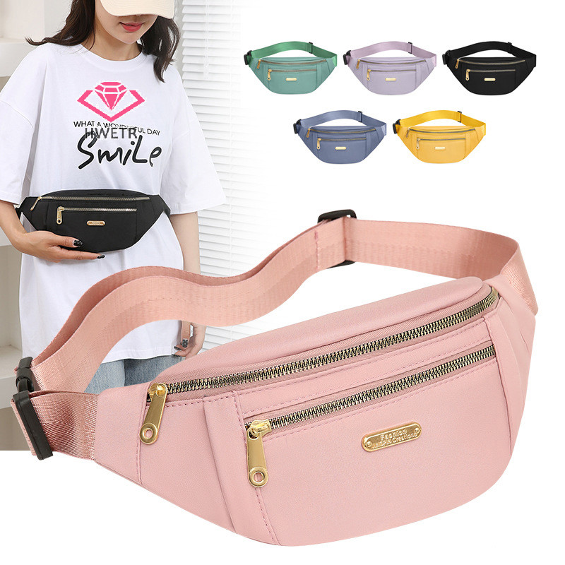 Hwetr แฟชั่นเอวแพ็ค Fanny Pack เข็มขัดผู้หญิงกระเป๋าเดินทางกระเป๋าหน้าอกกระเป๋าแพ็คกระเป๋าสะพายสีทึบสําหรับผู้หญิงใหม่
