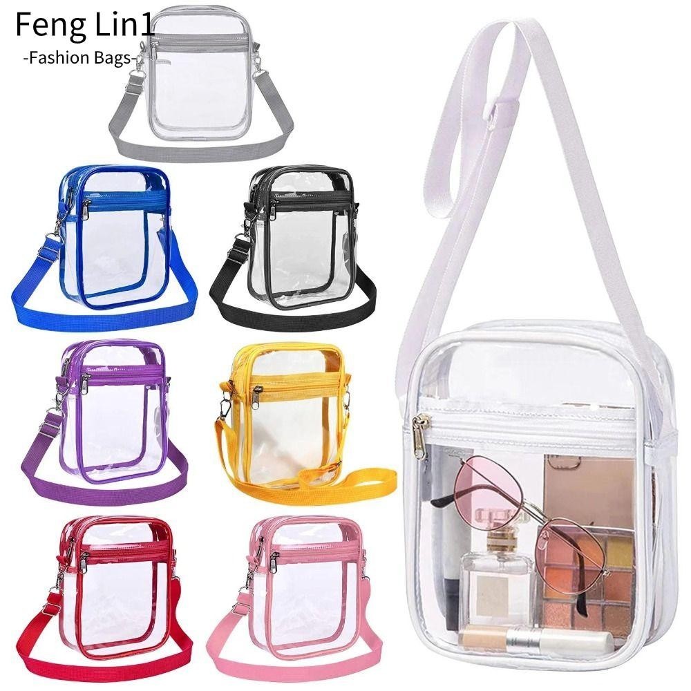 Fengling กระเป๋าใส, กระเป๋าสะพาย PVC Adjustabl, กระเป๋าซิป สนามกีฬาได้รับการอนุมัติกระเป๋าสะพายข้าง