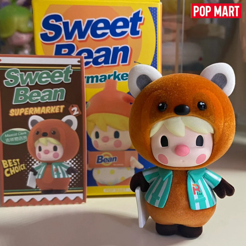 Pop Mart Sweet Bean Supermarket Series 2 Hidden Sweet Bean Mascot Clerk รูปกล่องตาบอด