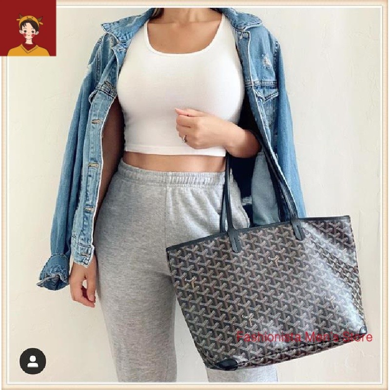 Goyard Bag Goyard Shopping Bag Artois Zipper Style Tote Bag Dog Tooth Bag Canvas Shoulder Handbag