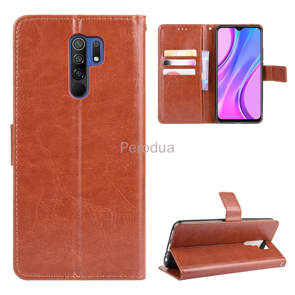 สําหรับ Redmi 9 กรณีพลิกกระเป ๋ าสตางค ์ หนัง PU ปกหลัง Xiaomi Redmi 9 Redmi9 เคสโทรศัพท ์