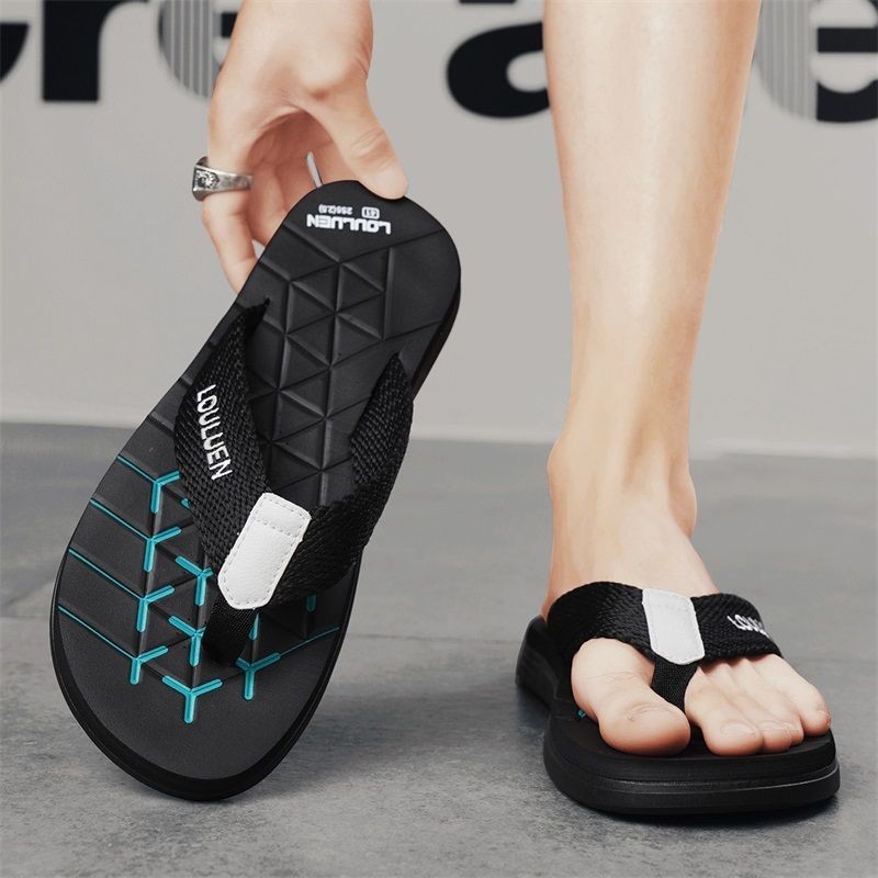 ผู ้ ชาย Flip-Flops แฟชั ่ นแนวโน ้ มการออกแบบ EVA Flip-Flops Anti-Slip สวมใส ่ หนา Soled วันหยุดรองเท ้ าแตะชายหาด (39-45 ขนาด)