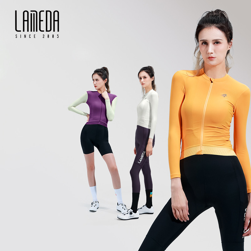 Lameda Professional Cycling Jersey ผู ้ หญิง UPF50 + แน ่ นแขนยาว Quick-drying Breathable จักรยานเสือหมอบเสื ้ อผ ้ า