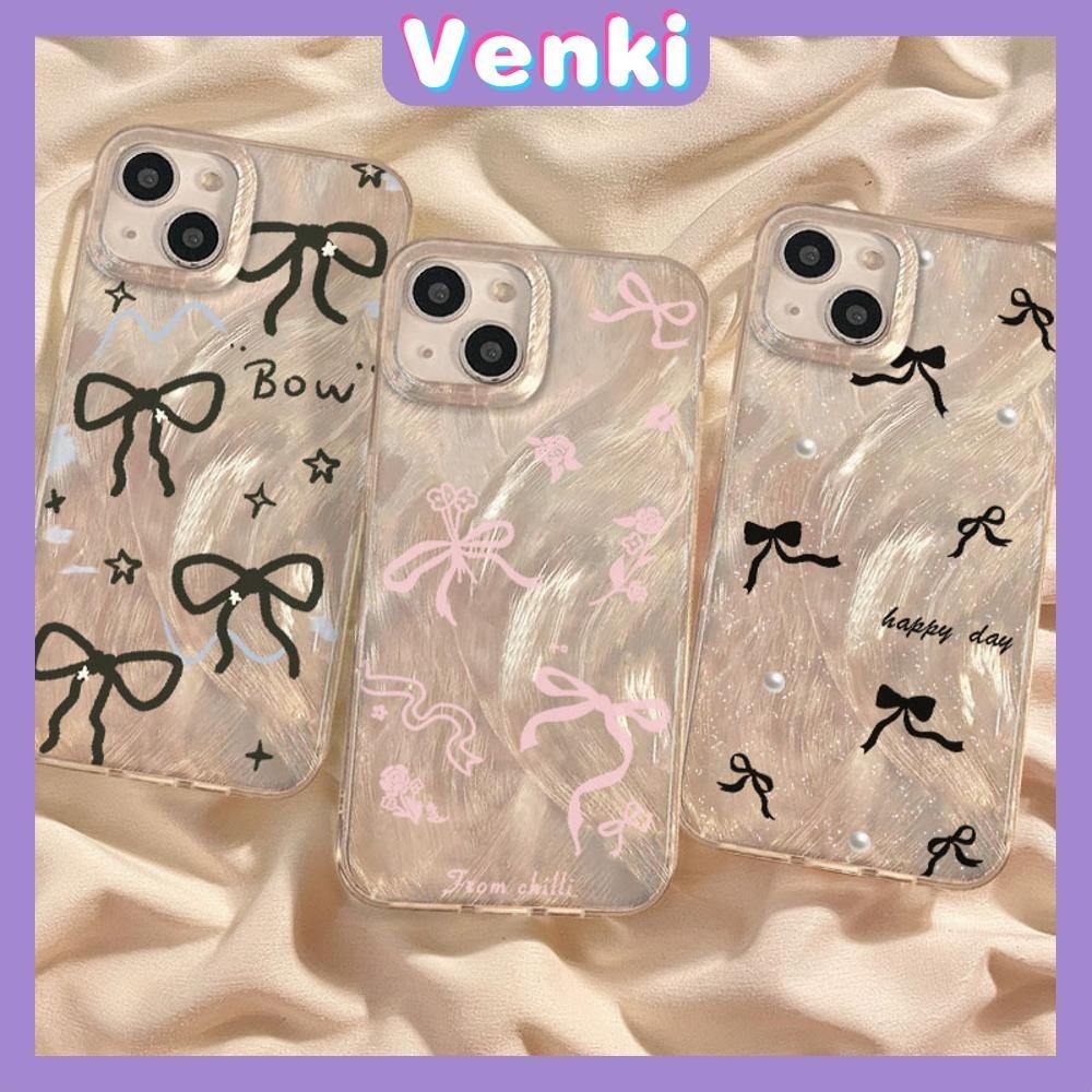 Venki - สำหรับ iPhone 11 15 PRO MAX เคส iPhone ขนนกสีเงินหรูหราโฮโลแกรมเลเซอร์เคสใส Soft TPU โบว์น่ารักสีสันสดใส เข้ากันได้กับ iPhone 14 13 PRO MAX 12 PRO MAX 11 XR