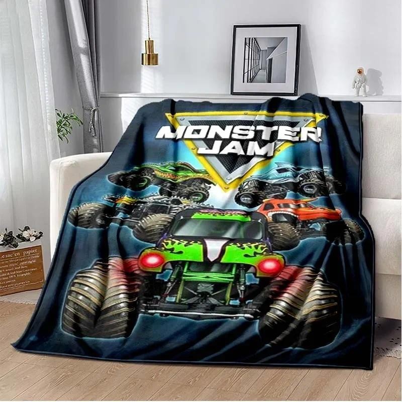 Monster Jam Grave Digger รถบรรทุกล้อร้อนโซฟาผ้าห่มน้ําหนักเบาฉนวนกันความร้อนผ้าห่มเตียงสํานักงานรถเข่า padsThrow ผ้าห่ม
