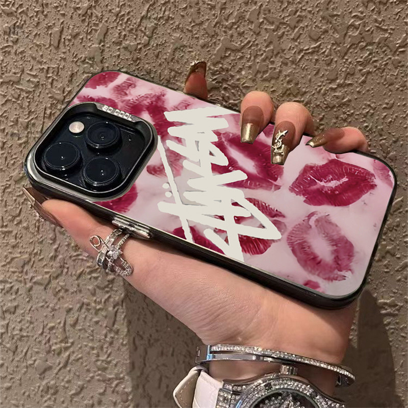 สําหรับ Xiaomi Poco F5 X5 X6 M6 F6 Pro Mi 11 Lite 5G NE Mi 14 13 12T 13T Pro INS Love KISS ภาษาอังกฤษ Graffiti กระเบื้องผนัง IMD ชุบโลหะกันกระแทกฝาครอบป้องกัน