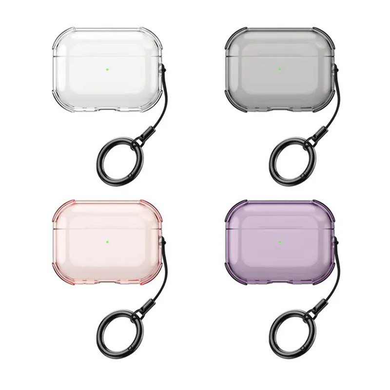 MANGO กรณีปลอกสําหรับ AirPods 1 2 3 4 Pro 2 3 กรณีปลอก Gen 2 3 4 2nd 3rd 4th Gen2 Gen3 Gen4 โปร่งใสกันกระแทกสี่มุม Enforced พวงกุญแจ