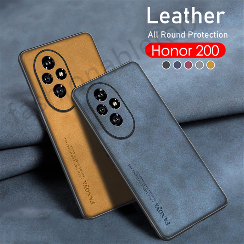 หนังmatte Textureเคสโทรศัพท์สําหรับHonor 200 pro Liteสมาร์ท 200pro 200Smart Honor200pro Honor200Lite Honor200SmartปลอกSoft TPU Edgeป้องกันกันชนกันกระแทกปกหลัง