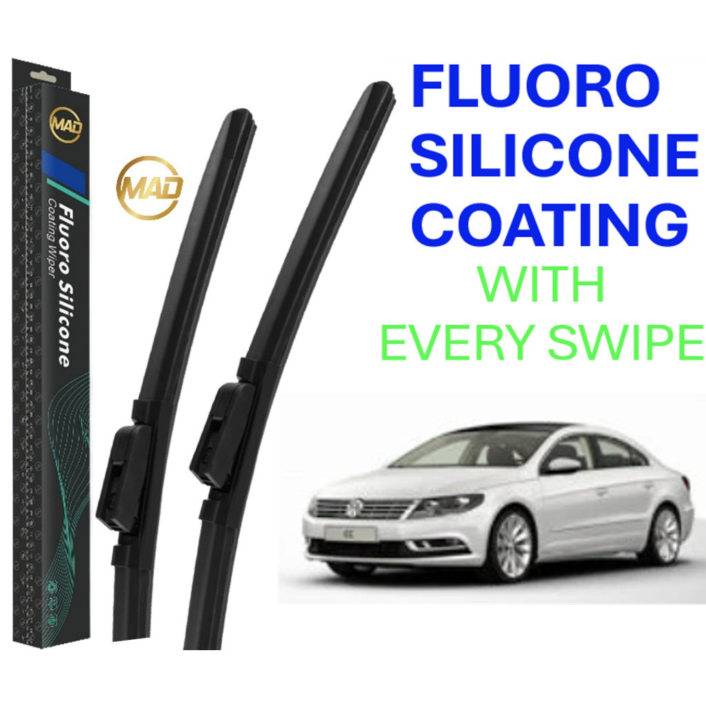 Volkswagen Passat CC R-Line (2012-2015) 2 ชิ้น (1 ชุด) MAD FLUORO เคลือบซิลิโคน Wiper เคลือบกระจก Tr