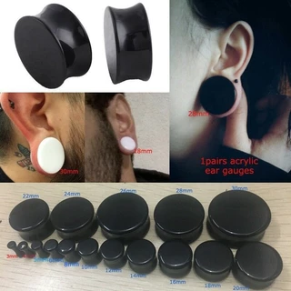 1 คู่อานอะคริลิคหูปลั๊ก Double Flared ต่างหูวัด Unisex