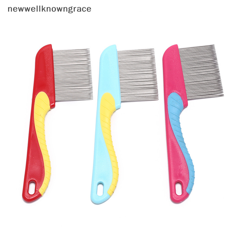 Newwellknowngrace สุนัข แมว หวีกําจัดขน สแตนเลส หวีเหา เหา หมัด nit หวีผม TH